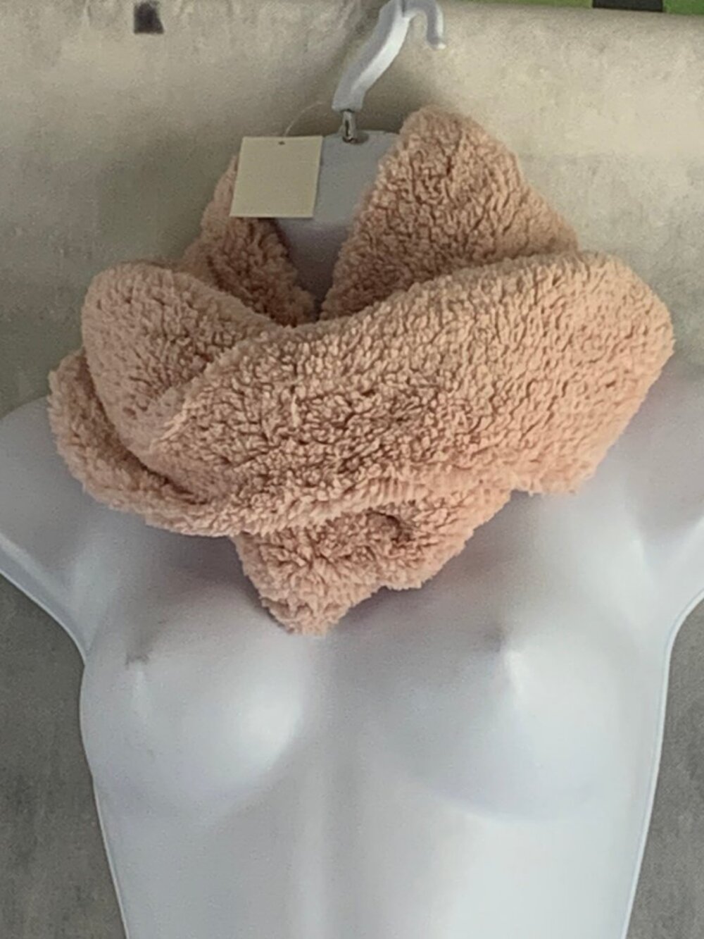 Jenni Women's Twisted Faux Fur Sherpa Cowl Scarf, Blush Pink, One Size